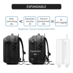 Blue Expandable Waterproof Laptop Backpack | Fits 17-Inch Laptop | Anti-Theft Design | Travel Friendly