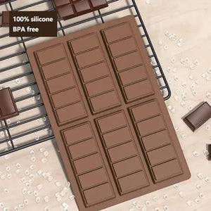 (5 PCS) YH913 Silicone Chocolate Bar Mold | BPA-Free, Heat-Resistant, Non-Stick Baking Tray, Measures 25.8 cm x 17 cm x 1.5 cm