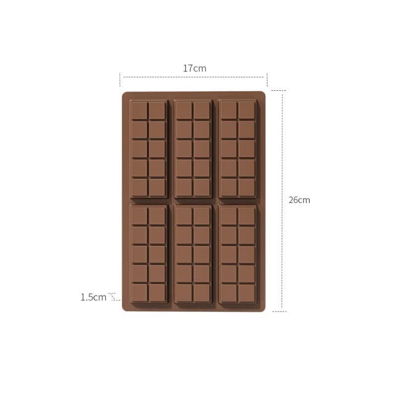 (5 PCS) YH916 Silicone Chocolate Bar Mold | BPA-Free, Heat-Resistant, Non-Stick Baking Tray, Measures 26 cm x 17 cm x 1.5 cm