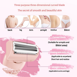 U34 Pink 2-in-1 Electric Razor for Women | Multifunctional Rechargeable Hair Removal Shaver