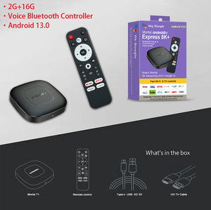 Android TV Express 8K+ Streaming Box | Ultra HD | Android 13.0 | Voice Bluetooth Controller (2G+16G)