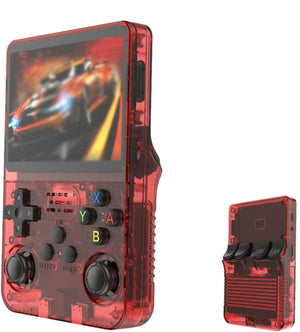 Red Retro Portable Gaming Console | 64GB | Dual Memory Card | 3D Games | HD Display | Dual Joysticks