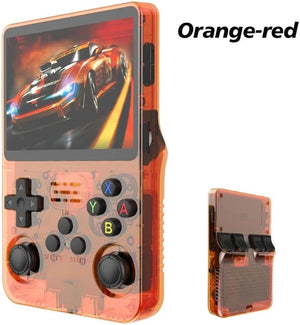 Orange-Red Retro Portable Gaming Console | 128GB | Dual Memory Card | 3D Games | HD Display | Dual Joysticks