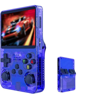 Blue Retro Portable Gaming Console | 128GB | 1 Memory Card | 3D Games | HD Display | Dual Joysticks