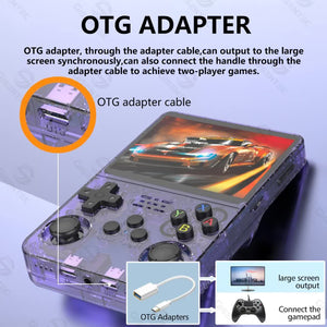 Blue Retro Portable Gaming Console | 128GB | 1 Memory Card | 3D Games | HD Display | Dual Joysticks