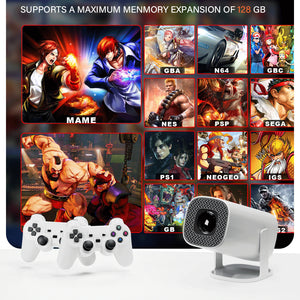P30 Max 4K Ultra HD Projector | 3D Gaming | Includes 2 Wireless Controllers & Remote Control | Streaming Support