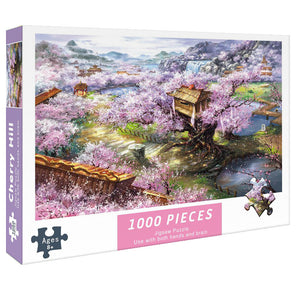(2 PCS) 1000-Piece Cherry Blossoms Jigsaw Puzzle | High Difficulty | Stress-Relief Toy