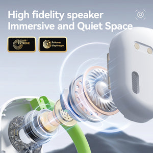 Black M82 Transparent OWS Wireless Bluetooth Earphones | Clear Sound | Comfortable Over-Ear Fit