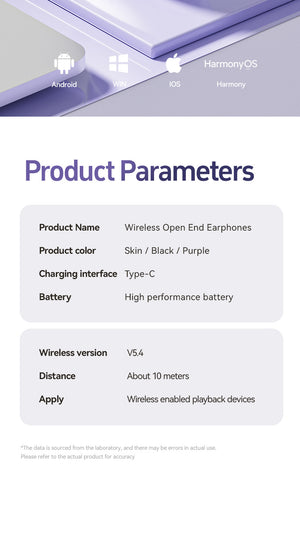 Purple M108 Spherical OWS Over-Ear Bluetooth Earphones | Stylish Design | Premium Sound | Wireless Convenience