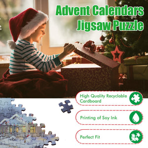 Dowmoo Christmas Advent Calendar Puzzle | 24 - Piece Puzzle Surprise Countdown for Kids
