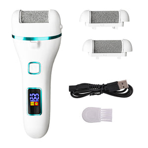 017 White Electric Foot Callus Remover | Rechargeable Waterproof Pedicure Tool | Automatic Dead Skin Removal