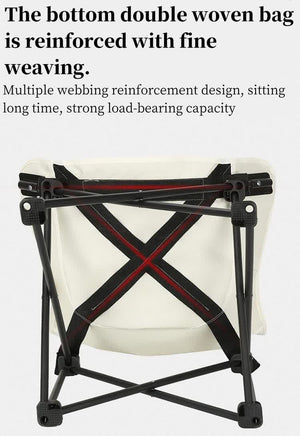 White Outdoor Folding Camping Chair | Lightweight Portable Lounge, Beach, Fishing & Picnic Seat