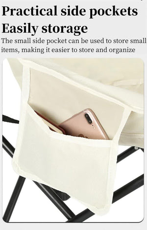 White Outdoor Folding Camping Chair | Lightweight Portable Lounge, Beach, Fishing & Picnic Seat