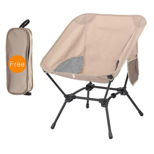 Portable Folding Beach Chair | Beige | Lightweight Compact Fishing Chair | Square Legs for Outdoor Use