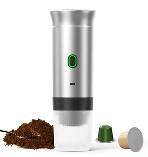 White Portable Espresso Coffee Machine | Universal 3-in-1 Capsule, Coffee Powder & Espresso Maker