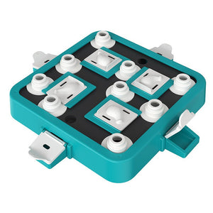 Blue - Green Interactive Slow Feeder Puzzle Toy for Dogs | Durable Pet Food Dispenser Bowl