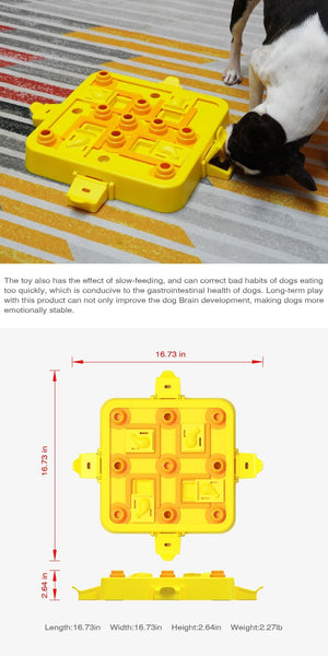 Green Interactive Slow Feeder Puzzle Toy for Dogs | Durable Pet Food Dispenser Bowl
