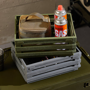 Foldable Industrial Storage Crate | Green | Portable Outdoor Collapsible Box | Home & Travel Organization