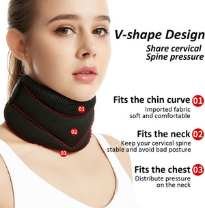 Adjustable Neck Brace | V-Shape Design | Cervical Spine Support | Pain Relief | Posture Correction