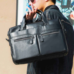 Coffee Brown Leather Briefcase | Men's Business Messenger | Genuine Leather | Classic Look