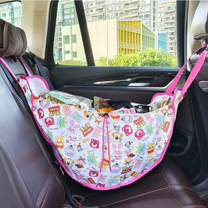 Car Back Seat Organizer Hammock | Pink | Portable Storage Solution | Travel Essentials