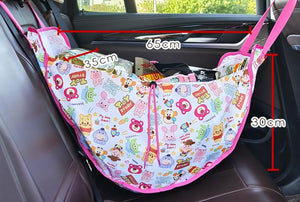 Car Back Seat Organizer Hammock | Pink | Portable Storage Solution | Travel Essentials