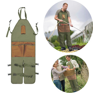 Heavy-Duty Gardening Apron | Khaki | Adjustable Straps | Multi-Pocket Design