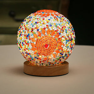 Orange Handmade Mosaic Glass Lamp | Vibrant Decorative Table Light