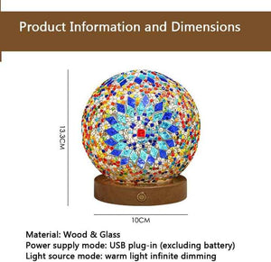 Orange Handmade Mosaic Glass Lamp | Vibrant Decorative Table Light