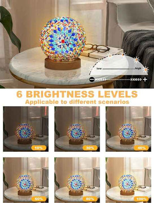 Wavy Blue Handmade Mosaic Glass Lamp | Vibrant Decorative Table Light