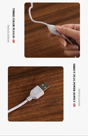 Silver LED Glass Night Light | Mountain Design | USB Rechargeable