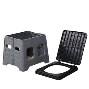 Green Portable Folding Outdoor Toilet with Lid | Heavy Duty 150kg Capacity