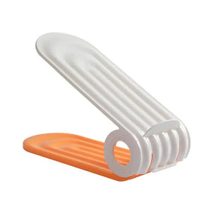 2 PCS | Adjustable Shoe Slot Organizer | Orange | Space-Saving Shoe Storage | Closet & Shelf Solution