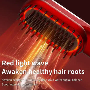 Purple Mini Rechargeable Ionic Hair Straightening Comb | Portable Wireless Vibration Massage Brush | Frizz-Free