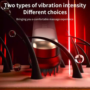 Purple Mini Rechargeable Ionic Hair Straightening Comb | Portable Wireless Vibration Massage Brush | Frizz-Free