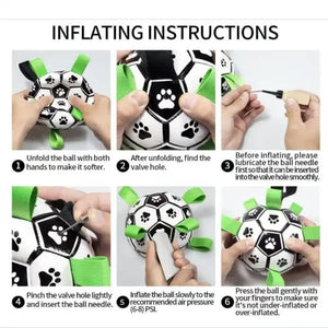 1919cm Interactive Dog Toy Soccer Ball with Rope | Outdoor Fetch & Tug Play | Training & Exercise Pet Toy