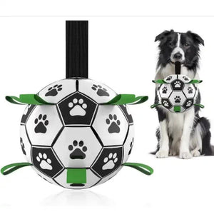 1919cm Interactive Dog Toy Soccer Ball with Rope | Outdoor Fetch & Tug Play | Training & Exercise Pet Toy