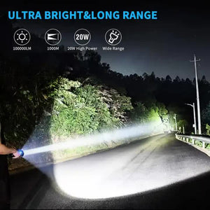 Gift Box LED Self-Defense Flashlight | Powerful Rechargeable Type-C LED Torch | Digital Display