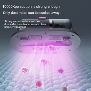 Portable UV Mattress Cleaner | Gold | Handheld Wireless Dust Mite Vacuum | UV Sterilizer for Bed, Fabric & Upholstery | Home Cleaning Tool