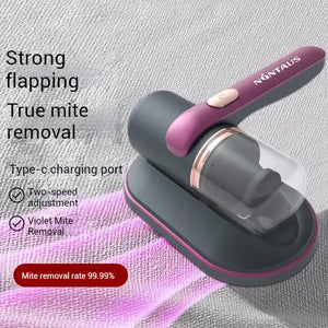 Portable UV Mattress Cleaner | Purple | Handheld Wireless Dust Mite Vacuum | UV Sterilizer for Bed, Fabric & Upholstery | Home Cleaning Tool