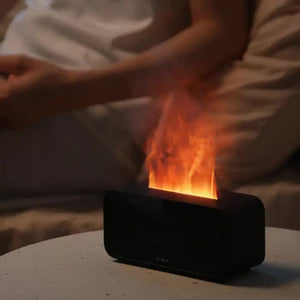 Black Timing Simulation Aroma Diffuser | USB Flame Humidifier | Aromatherapy Spray Machine