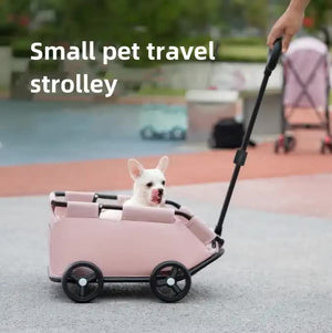 Grey Compact Foldable Pet Stroller | Lightweight Travel Pushchair for Small Pets & Cats | Portable & Collapsible Buggy
