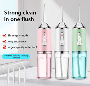 Green Electric Portable Water Flosser | Smart 4-Head Oral Irrigation Teeth Cleaner | Pulse Cleaning