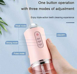 Green Electric Portable Water Flosser | Smart 4-Head Oral Irrigation Teeth Cleaner | Pulse Cleaning