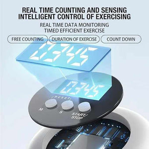 Grey 6-in-1 Multifunctional Fitness Board | Ab Wheel | Automatic Rebound | Fat Burning & Core Strengthening | Home Workout