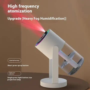 White Starry Sky Projection Humidifier | USB Ultrasonic Mist Diffuser | Car & Home Air Humidifier