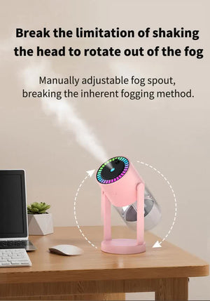 Pink Starry Sky Projection Humidifier | USB Ultrasonic Mist Diffuser | Car & Home Air Humidifier