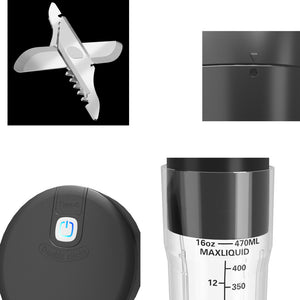 Black Portable Juicer | Rechargeable Outdoor Travel Juice Cup | Six Blades | Multifunctional Smoothie Maker