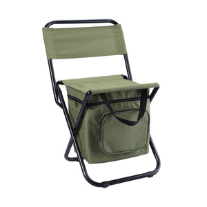 Portable 3-in-1 Folding Camping Chair | Green | Storage Bag, Backrest+E5087:E5155+E5111:E5155 & Insulated Cooler | Outdoor Fishing, Hiking & Picnics