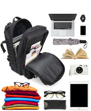 Black Travel Sports Backpack | Large Capacity | Waterproof & Durable | Multifunctional Commuter Design